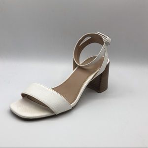 Asos White Chunky Heels, Size 9 Wide Width